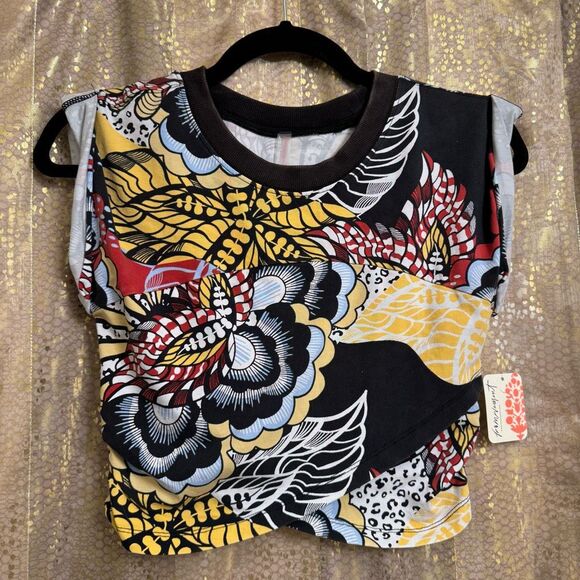 Free People Movement Hot Shot Wildflower Retro Combo Crop Top Small NWT - Picture 1 of 13